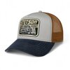 stetson trucker cap heavy weight tan and blue