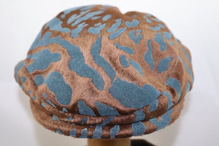 Kamy Hat Flatcap Animalprint Bruin Blauw