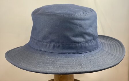 Hatland Military Waxed Cotton Outdoor Wide Brim Washed Navy