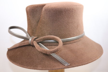 Whiteley Occasion Hat Velour Furfelt Chocolate Brown