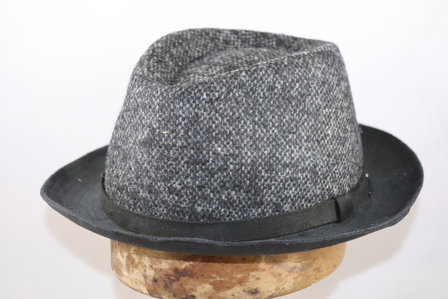 Jos van Dijck Player Trilby Wol Grijs Zwart