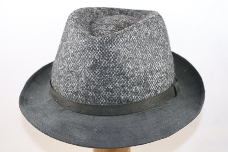 Jos van Dijck Player Trilby Wol Grijs Zwart