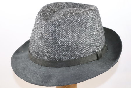 Jos van Dijck Player Trilby Wol Grijs Zwart
