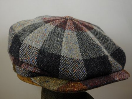 City Sport Newsboy Cap Donegal Tweed Taupe Bordeaux