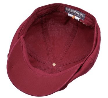 stetson hatteras newsboy cap delave organic cotton burgundy