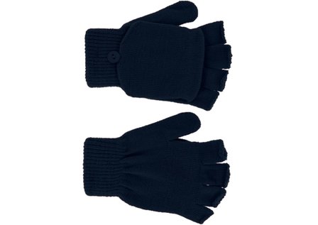 Fibi kinder knitted vingerloze handschoenen kapje Navy |Hoedenzaak Jos van - Hoedenonline.nl