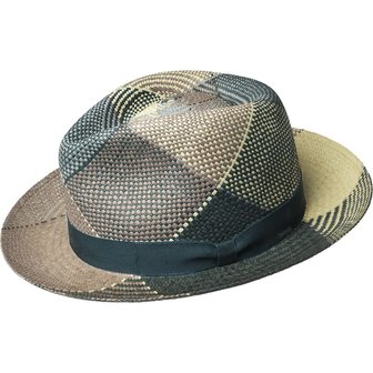 Bailey Giger Fedora Toquilla Palm BLUE SURF PLAID