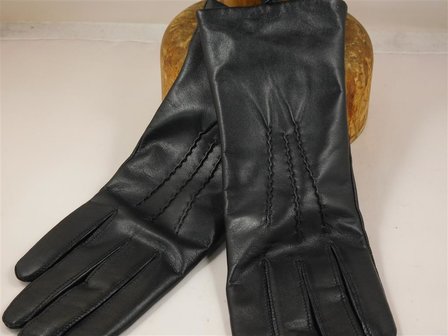 Wig&eacute;ns Amanda Christensen Dames handschoen Leder Klassiek lang Zwart