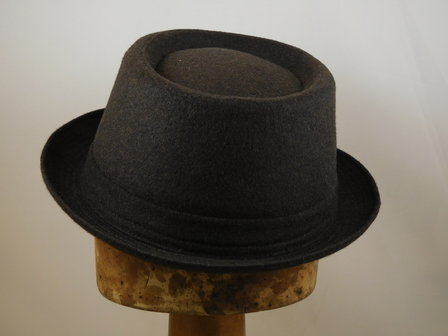 Jos van Dijck Pork Pie Wol-mix Tweed Donkerbruin
