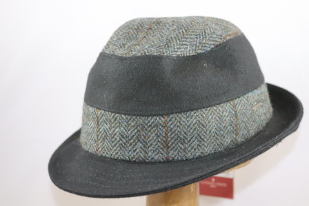 Alfonso D Este Trilby MANHATTAN visgraat GRIJS ZWART