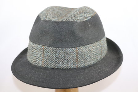 Alfonso D Este Trilby MANHATTAN visgraat GRIJS ZWART