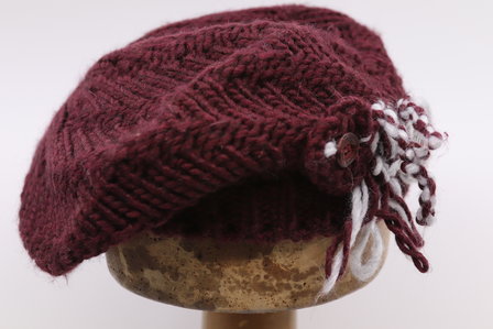 Hats and Dreams wolmix knitted alpino Burgundy Grijs