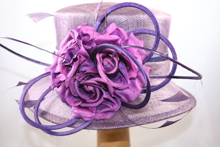 Maddox Occasion Hat Sinamay Pen Lus Roos Damson Midnight