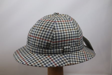 City Sport Tweed Deerstalker Pied de Poule Grijs Rood