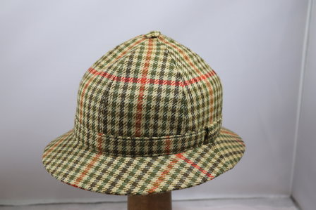 City Sport Tweed Deerstalker Scheerwol Pied de Poule Groen Rood