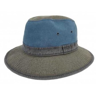 crambes safari outdoor hoed katoen threecol blauw