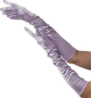 gala handschoenen cubanita satijn mid lilac