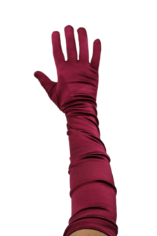 gala handschoenen cubanita satijn burgundy
