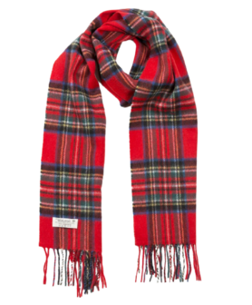 john hanly irish wool scarf medium red royal stewart tartan