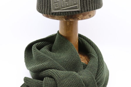 stetson scarf merino wool army green