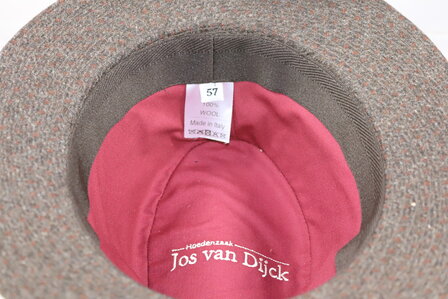 Jos van Dijck Fedora Tweedhoed Plaid Magenta Bruin