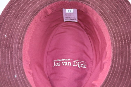 Jos van Dijck Fedora Tweedhoed Plaid Bordeaux