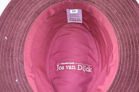 jos van dijck fedora tweedhoed plaid bordeaux