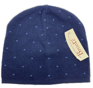 bronte kinder beanie muts stipjes wolmix blauw