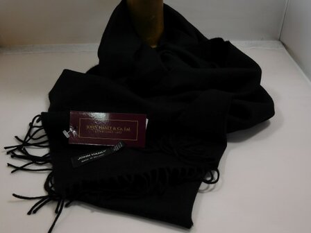 john hanly merino luxury wool scarf solid black