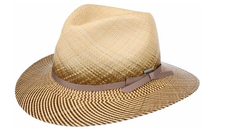 stetson traveller panama 2 tone beige and brown 