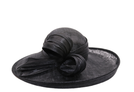 maddox occasion hat bow and pen sinamay black