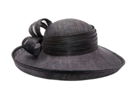maddox occasion hat bow and pen sinamay black