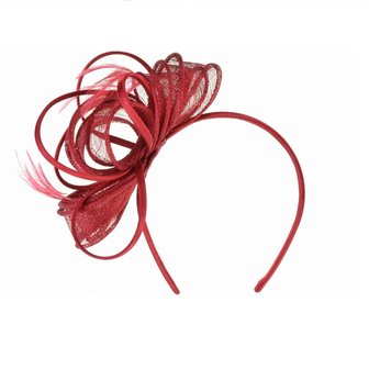 seeberger haarversiering strik krullen sinamay ruby red