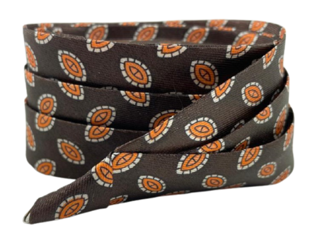 jos van dijck kant en klaar plisse hoedenband satijn bruin en oranje dessin