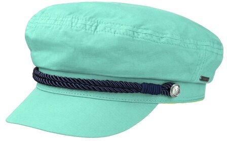 stetson schipperspet riders cap cotton and linen turquoise