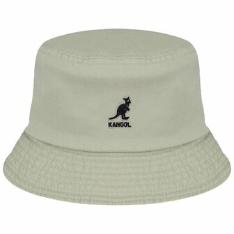 kangol bucket hat washed cotton khaki
