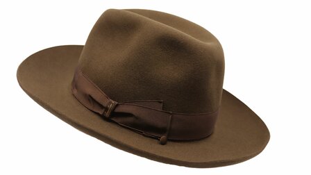 borsalino qs folar fedora brede rand haarvilt bast bruin