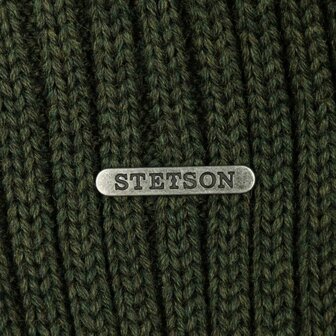 stetson beanie northport merino wool knit olive green