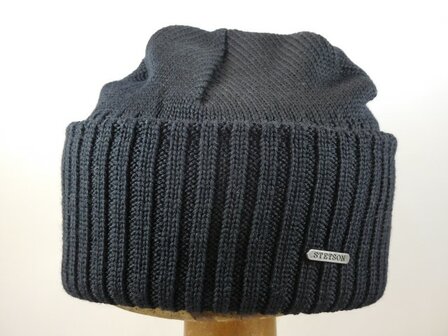 stetson beanie northport merino wool knit black