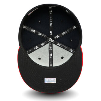new era fitted baseball cap 59fifty  atlanta braves navy rood