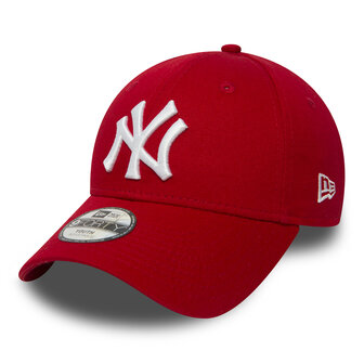 new era baseball cap 9forty youth new york yankees red white