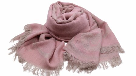 panizza sjaal wolmix floral oud roze beige