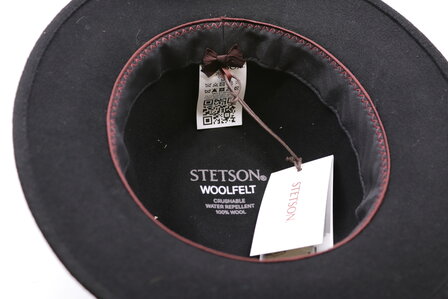 stetson traveller woolfelt outdoor leather detail black