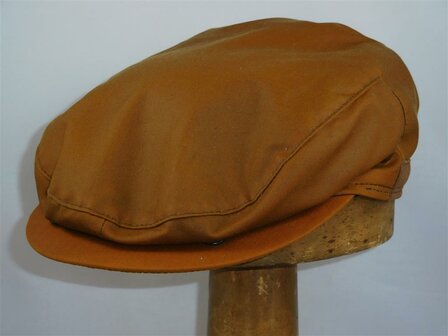 wigens vintage flat cap wax cotton cognac