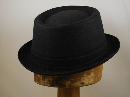 Jos van Dijck Pork Pie Wol Tweed Zwart