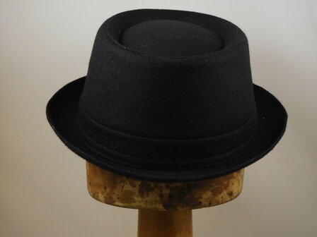 Jos van Dijck Pork Pie Wol Tweed Zwart