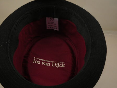 Jos van Dijck Pork Pie Wol Tweed Zwart