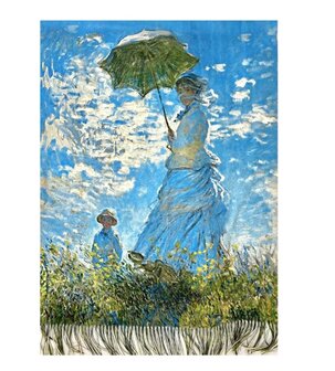 onkar painting sjaal wolmix vrouw met parasol