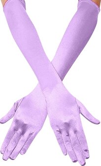 gala handschoenen cubanita satijn lilac