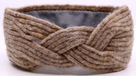 seeberger haarband cable knit wolmix camel
